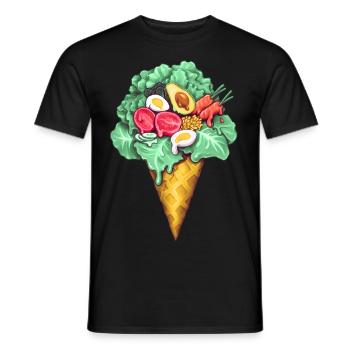 Crème Glacée Salade Composée - T-shirt homme - noir - Devant - AI Model Male 178 light (178cm)