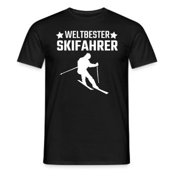 Skifahren Skifahren Skifahren Skifahrer Skifahrer - Männer T-Shirt - Schwarz - Vorne - AI Model Male 178 light (178cm)