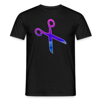 Friseur Schere - Männer T-Shirt - Schwarz - Vorne - AI Model Male 178 light (178cm)