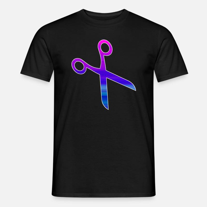 Friseur Schere - Männer T-Shirt - Schwarz