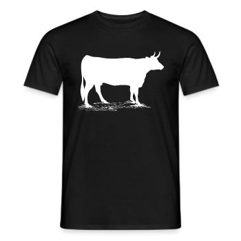 cow - Men's T-Shirt - black - Front - AI Model Male 178 light (178cm)