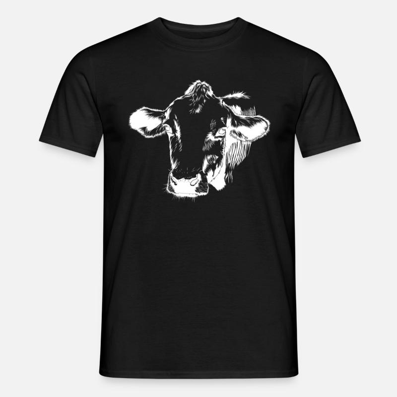 Kuh Kopf - Männer T-Shirt - Schwarz