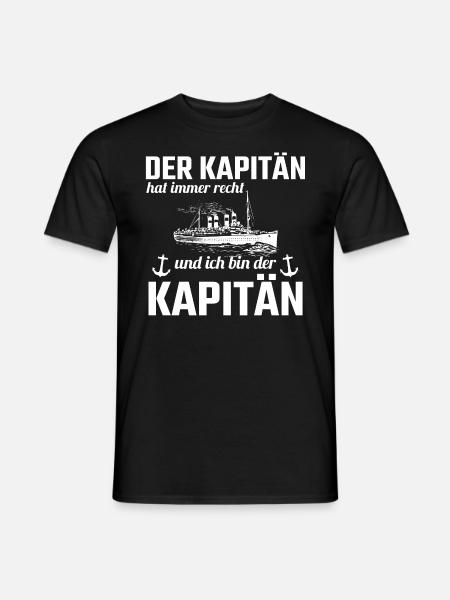 Kapitän Spruch - Männer T-Shirt - Schwarz