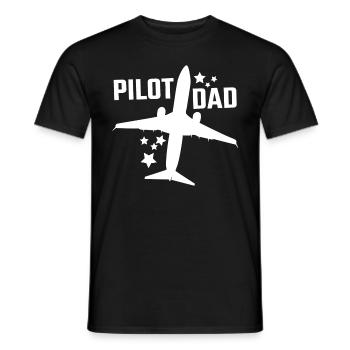 Pilote papa pilote pilote papa père - T-shirt homme - noir - Devant - AI Model Male 178 light (178cm)