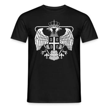Armoiries de l’aigle de Serbie - T-shirt homme - noir - Devant - AI Model Male 178 light (178cm)