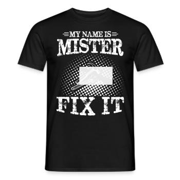 Er kann alles reparieren, Vatertag Papa kann alles - Männer T-Shirt - Schwarz - Vorne - AI Model Male 178 light (178cm)