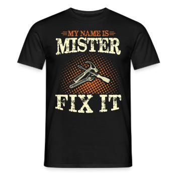Il peut tout réparer, papa de la fête des pères peut tout réparer - T-shirt homme - noir - Devant - AI Model Male 178 light (178cm)