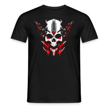 Futuristic Skull - Men's T-Shirt - black - Front - AI Model Male 178 light (178cm)