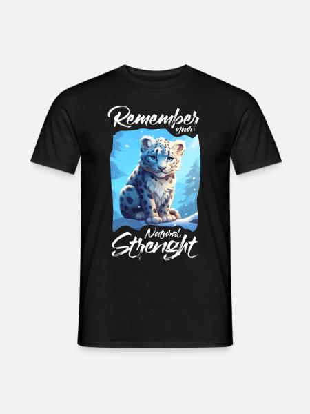 Schneeleopard Arktis Arktische Tiere Tierschutz - Männer T-Shirt - Schwarz