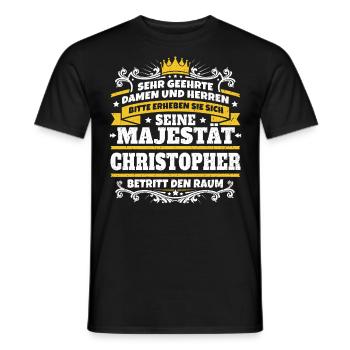 His Majesty Christopher - Men's T-Shirt - black - Front - AI Model Male 178 light (178cm)