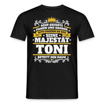 Seine Majestät Toni - Männer T-Shirt - Schwarz - Vorne - AI Model Male 178 light (178cm)