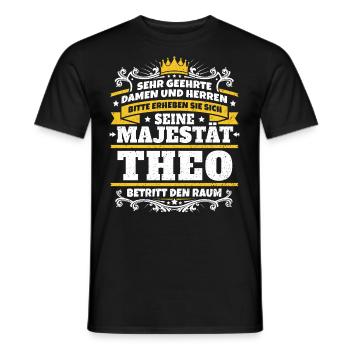 Seine Majestät Theo - Männer T-Shirt - Schwarz - Vorne - AI Model Male 178 light (178cm)