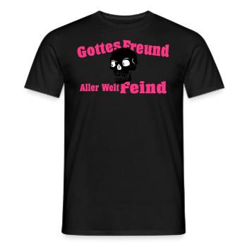 Ami de Dieu - tout ennemi du monde - T-shirt homme - noir - Devant - AI Model Male 178 light (178cm)