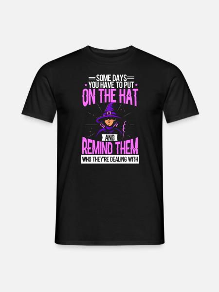 Halloween witch witchcraft hat Magical gift - Men's T-Shirt - black