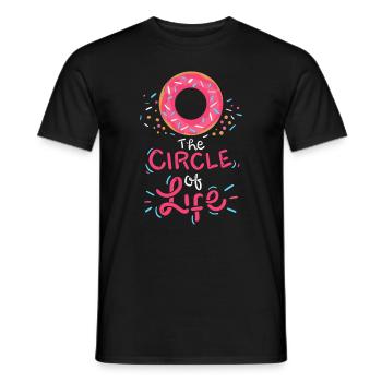 Der Kreis des Lebens Donut Spruch Geschenk Pink - Männer T-Shirt - Schwarz - Vorne - AI Model Male 178 light (178cm)