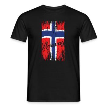 Norwegen - Flagge von Norwegen - Männer T-Shirt - Schwarz - Vorne - AI Model Male 178 light (178cm)