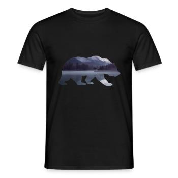 Bear - Landscape Mix - Men's T-Shirt - black - Front - AI Model Male 178 light (178cm)
