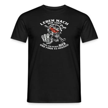 Beer saying Heavy Metal Rocker Skull Skull - Men's T-Shirt - black - Front - AI Model Male 178 light (178cm)