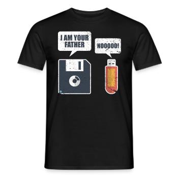 USB Floppy Disk Speicher Computer Nerd Geschenk - Männer T-Shirt - Schwarz - Vorne - AI Model Male 178 light (178cm)