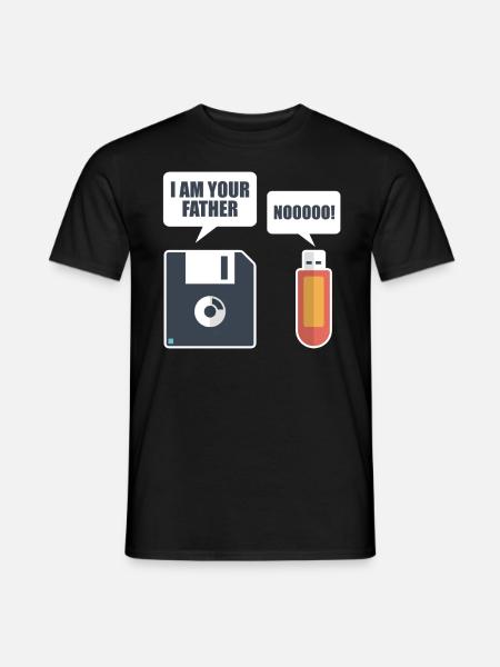 USB Floppy Disk - Männer T-Shirt - Schwarz