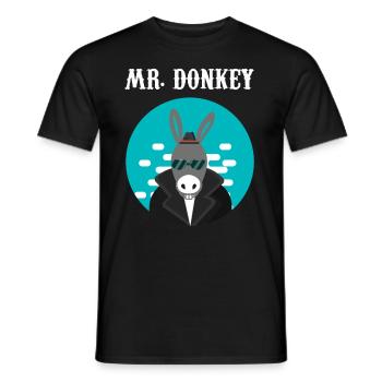 Esel Mr. Donkey Cooler Esel Pimp esel - Männer T-Shirt - Schwarz - Vorne - AI Model Male 178 light (178cm)