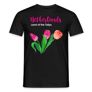 Pays-Bas Holland Tulipes - T-shirt homme - noir - Devant - AI Model Male 178 light (178cm)