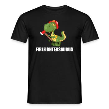 Feuerwehr Dinosaurier - Männer T-Shirt - Schwarz - Vorne - AI Model Male 178 light (178cm)