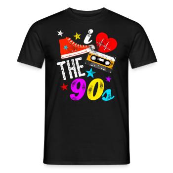 j'aime les années 90 - T-shirt homme - noir - Devant - AI Model Male 178 light (178cm)