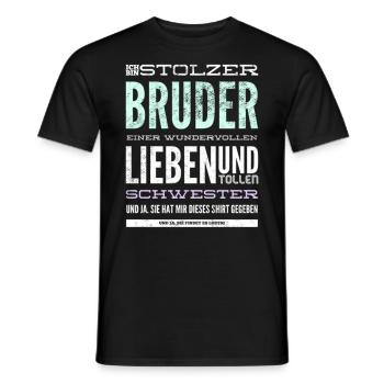 Je suis le fier frère d’un prodige... Schweste - T-shirt homme - noir - Devant - AI Model Male 178 light (178cm)