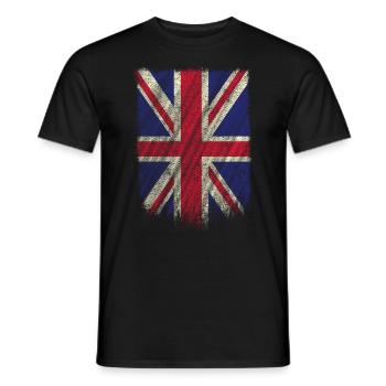 Britisches Flaggen-Hemd England-Flaggen-T-Shirt gewellt - Männer T-Shirt - Schwarz - Vorne - AI Model Male 178 light (178cm)