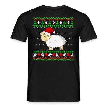 Süßer Schaf Kalb Weihnacht Ugly Christmas Geschenk - Männer T-Shirt - Schwarz - Vorne - AI Model Male 178 light (178cm)