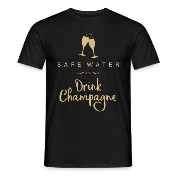 Boisson d’eau salubre cadeau du Nouvel An - T-shirt homme - noir - Devant - AI Model Male 178 light (178cm)