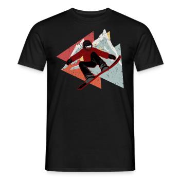 Snowboard - Männer T-Shirt - Schwarz - Vorne - AI Model Male 178 light (178cm)