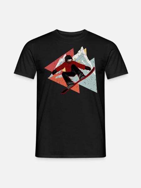 Snowboard - Männer T-Shirt - Schwarz