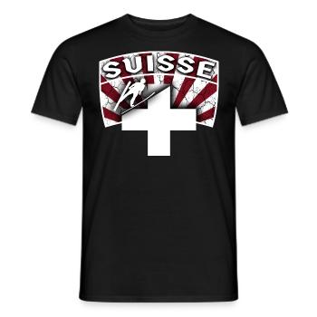 suisse saut à ski 02 t-shirt saut à ski - T-shirt homme - noir - Devant - AI Model Male 178 light (178cm)