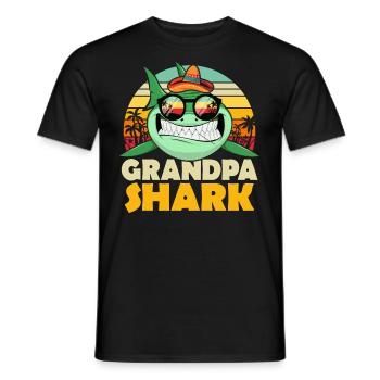 Grandpa Shark T-Shirt for Father's Day / Birthday - Men's T-Shirt - black - Front - AI Model Male 178 light (178cm)