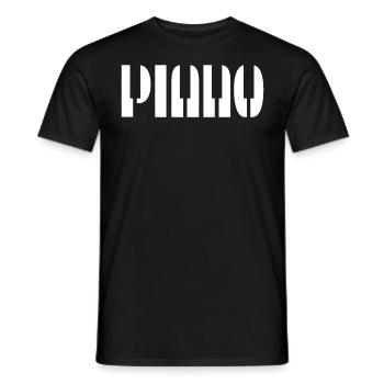 Mot piano piano en boutons - T-shirt homme - noir - Devant - AI Model Male 178 light (178cm)