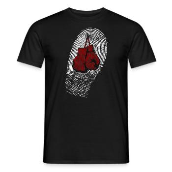 Boxen Boxer Boxhandschuhe Fingerabdruck DNA - Männer T-Shirt - Schwarz - Vorne - AI Model Male 178 light (178cm)