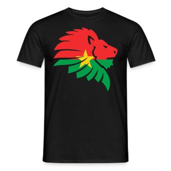 Burkina Faso Flagge Afrika Löwe Mossi Geschenk - Männer T-Shirt - Schwarz - Vorne - AI Model Male 178 light (178cm)