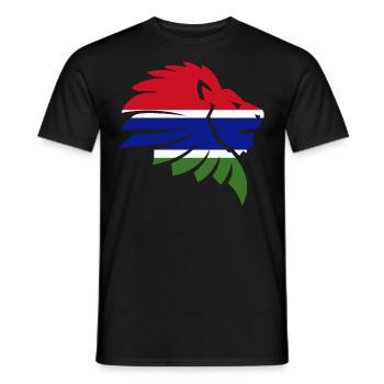 Gambia Flag Africa Lion Gift - Men's T-Shirt - black - Front - AI Model Male 178 light (178cm)