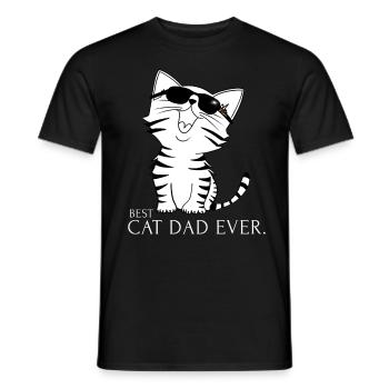 BEST CAT DAD EVER - T-shirt homme - noir - Devant - AI Model Male 178 light (178cm)
