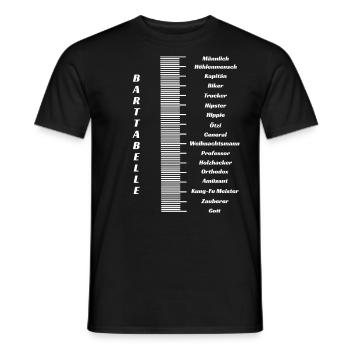 Bart mit Tabelle Bartchart Bartlänge Bartmessen - Männer T-Shirt - Schwarz - Vorne - AI Model Male 178 light (178cm)