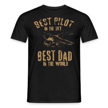 Pilot Piloten Spruch Vater - Männer T-Shirt - Schwarz - Vorne - AI Model Male 178 light (178cm)