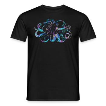 Octopus psychédélique Trippy Géant Kraken Mer - T-shirt homme - noir - Devant - AI Model Male 178 light (178cm)