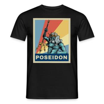 Vintage Retro Poseidon Griechische Mythologie Geschenk - Männer T-Shirt - Schwarz - Vorne - AI Model Male 178 light (178cm)