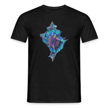 Magical Conch Shell Trippy Seashell Psychedelic - Men's T-Shirt - black - Front - AI Model Male 178 light (178cm)