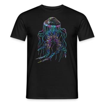Méduses psychédéliques Trippy Tentacules Océan - T-shirt homme - noir - Devant - AI Model Male 178 light (178cm)
