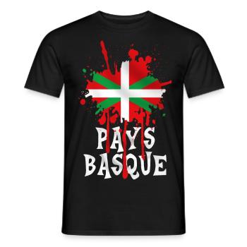pays basque 10 - T-shirt homme - noir - Devant - AI Model Male 178 light (178cm)