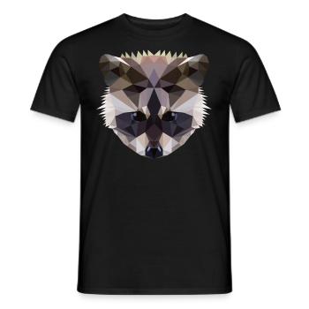 Polygon Waschbaer Racoon - Männer T-Shirt - Schwarz - Vorne - AI Model Male 178 light (178cm)