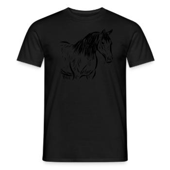 Horse - Men's T-Shirt - black - Front - AI Model Male 178 light (178cm)